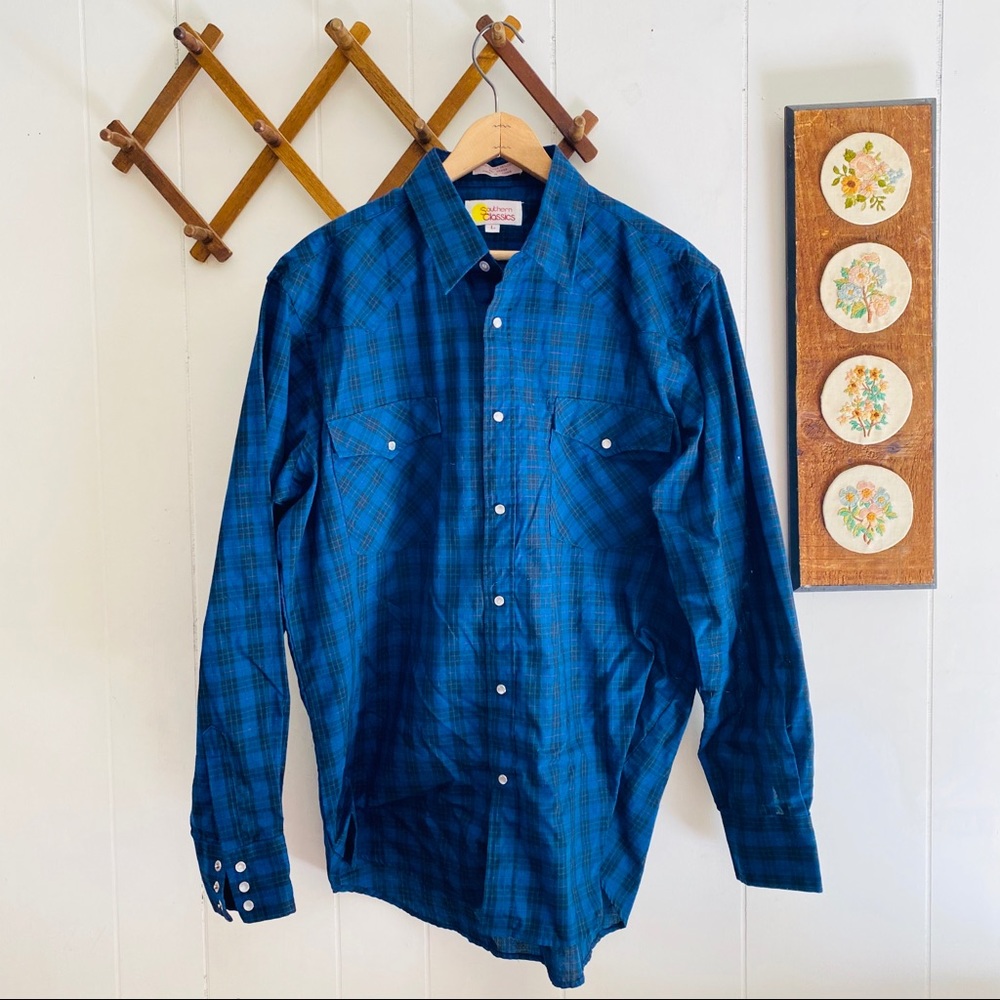 🍄5/$30 Western Pearl Snap Button Down - Picture 2 of 9
